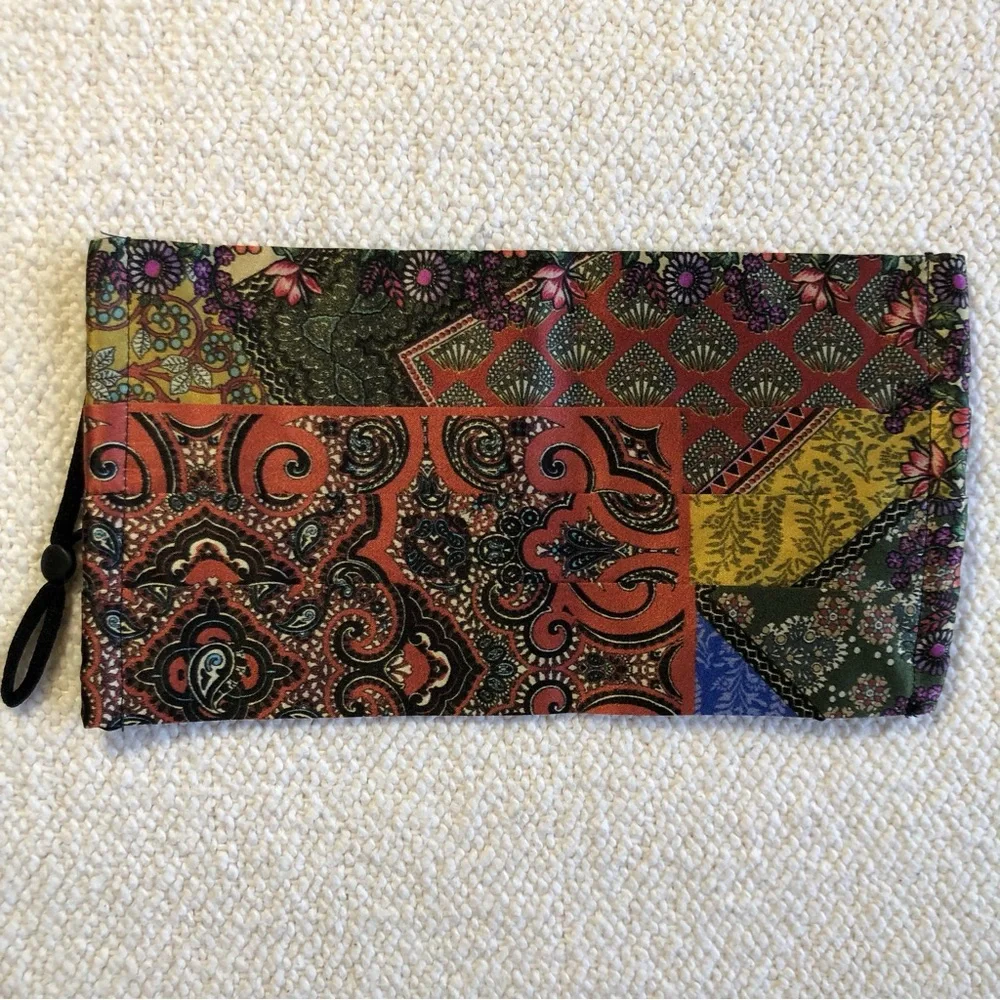 JOHNNY WAS NEW Multicolor Patchwork Sateen Face Mask